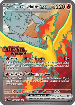Image of Team Rocket's Moltres ex (208/182) (Destined Rivals Stamp) [Miscellaneous Cards]