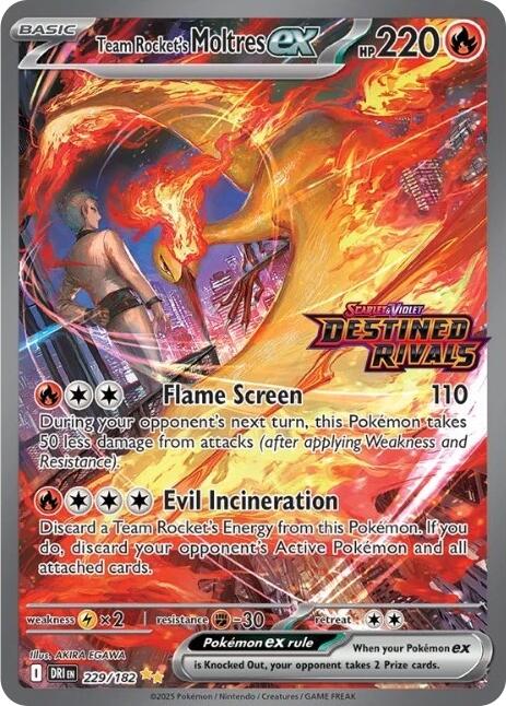 Image of Team Rocket's Moltres ex (229/182) (Destined Rivals Stamp) [Miscellaneous Cards]