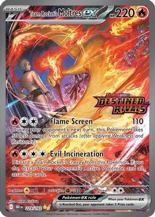 Image of Team Rocket's Moltres ex (229/182) (Destined Rivals Stamp) [Miscellaneous Cards]