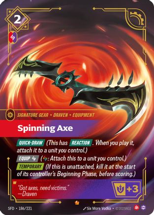 Image of Spinning Axe (186/221) - Spiritforged Foil