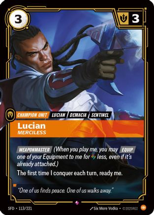 Image of Lucian - Merciless (113/221) - Spiritforged Foil