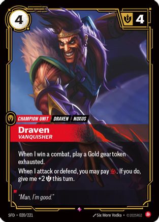 Image of Draven - Vanquisher (020/221) - Spiritforged Foil