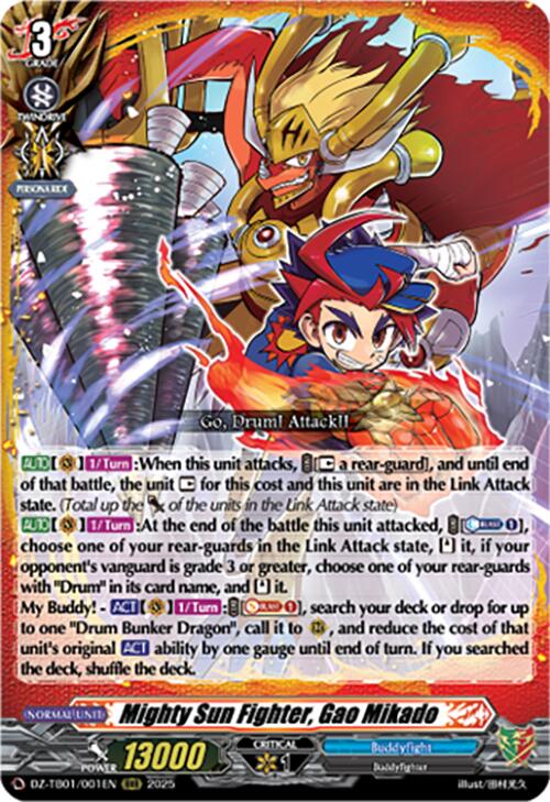 Image of Mighty Sun Fighter, Gao Mikado (DZ-TB01/001EN) (DZ-TB01/001EN) [Future Card Buddyfight]