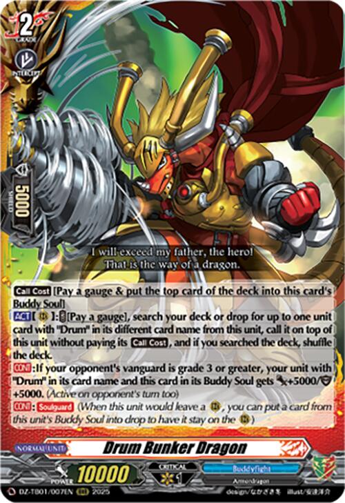 Image of Drum Bunker Dragon (DZ-TB01/007EN) (DZ-TB01/007EN) [Future Card Buddyfight]