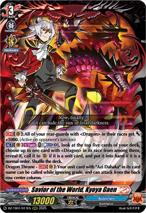 Image of Savior of the World, Kyoya Gaen (DZ-TB01/017EN) (DZ-TB01/017EN) [Future Card Buddyfight]