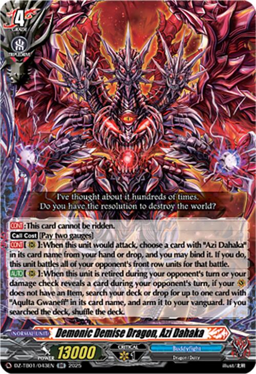 Image of Demonic Demise Dragon, Azi Dahaka (DZ-TB01/043EN) (DZ-TB01/043EN) [Future Card Buddyfight]