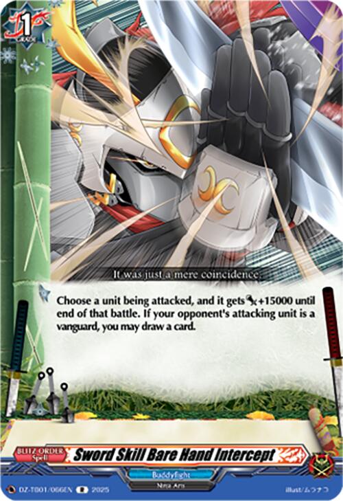 Image of Sword Skill Bare Hand Intercept (DZ-TB01/066EN) (DZ-TB01/066EN) [Future Card Buddyfight]