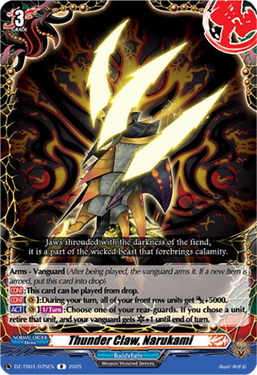 Image of Thunder Claw, Narukami (DZ-TB01/075EN) (DZ-TB01/075EN) [Future Card Buddyfight]