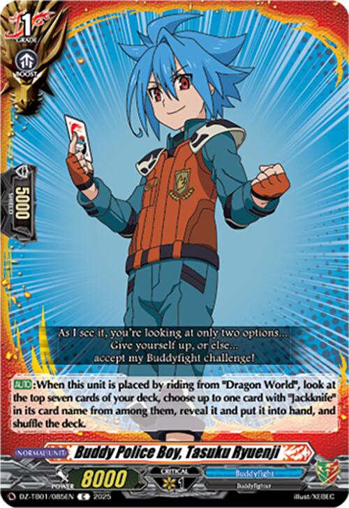 Image of Buddy Police Boy, Tasuku Ryuenji (DZ-TB01/085EN) (DZ-TB01/085EN) [Future Card Buddyfight]