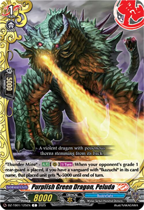 Image of Purplish Green Dragon, Peluda (DZ-TB01/125EN) (DZ-TB01/125EN) [Future Card Buddyfight]