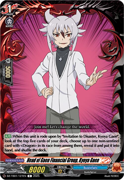 Image of Head of Gaen Financial Group, Kyoya Gaen (DZ-TB01/127EN) (DZ-TB01/127EN) [Future Card Buddyfight]