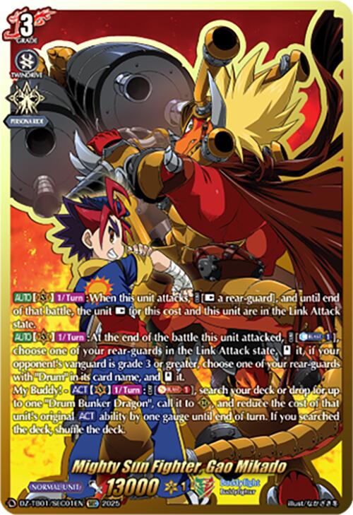 Image of Mighty Sun Fighter, Gao Mikado (DZ-TB01/SEC01EN) (DZ-TB01/SEC01EN) [Future Card Buddyfight]