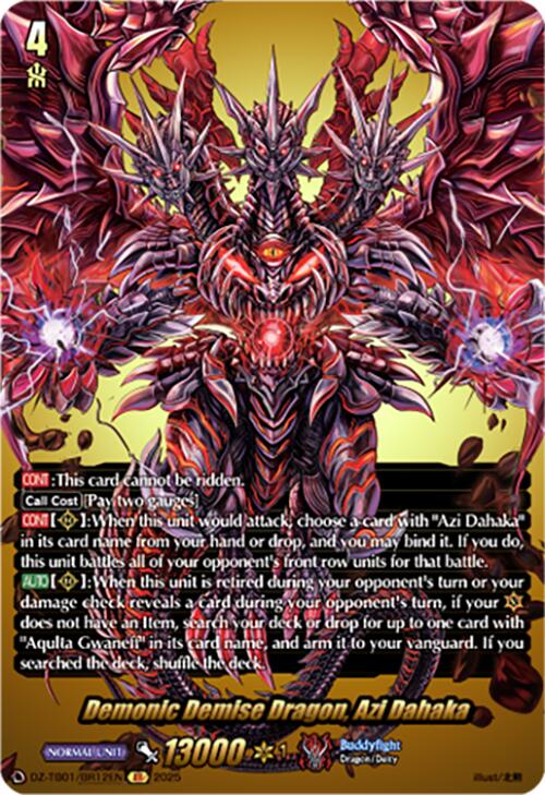 Image of Demonic Demise Dragon, Azi Dahaka (DZ-TB01/BR12EN) (DZ-TB01/BR12EN) [Future Card Buddyfight]