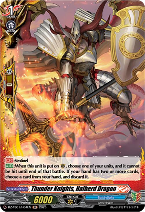 Image of Thunder Knights, Halberd Dragon (DZ-TB01/H04EN) (DZ-TB01/H04EN) [Future Card Buddyfight]