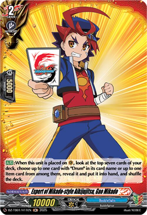 Image of Expert of Mikado-style Aikijujitsu, Gao Mikado (DZ-TB01/H11EN) (DZ-TB01/H11EN) [Future Card Buddyfight]