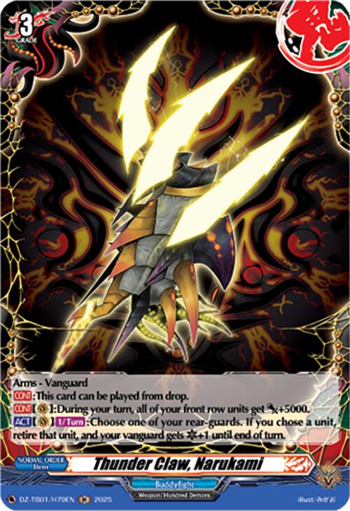 Image of Thunder Claw, Narukami (DZ-TB01/H79EN) (DZ-TB01/H79EN) [Future Card Buddyfight]
