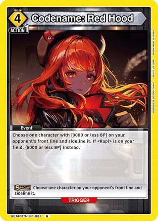 Image of Codename: Red Hood (UE14BT/NIK-1-031) - UE14BT GODDESS OF VICTORY NIKKE Foil