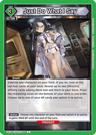 Image of Just Do What I Say (UE14BT/NIK-1-099) - UE14BT GODDESS OF VICTORY NIKKE