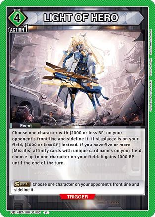 Image of LIGHT OF HERO (UE14BT/NIK-1-100) - UE14BT GODDESS OF VICTORY NIKKE Foil