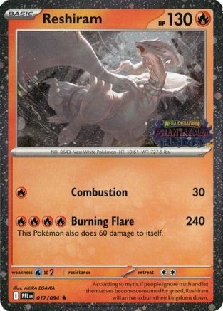 Image of Reshiram (017/094) (Phantasmal Flames Stamped) [Mega Evolution: Phantasmal Flames]
