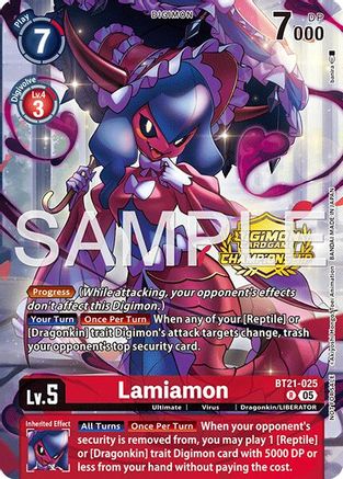 Image of Lamiamon [BT21-025] (Championship 25-26 Tamers Pack) [World Convergence]
