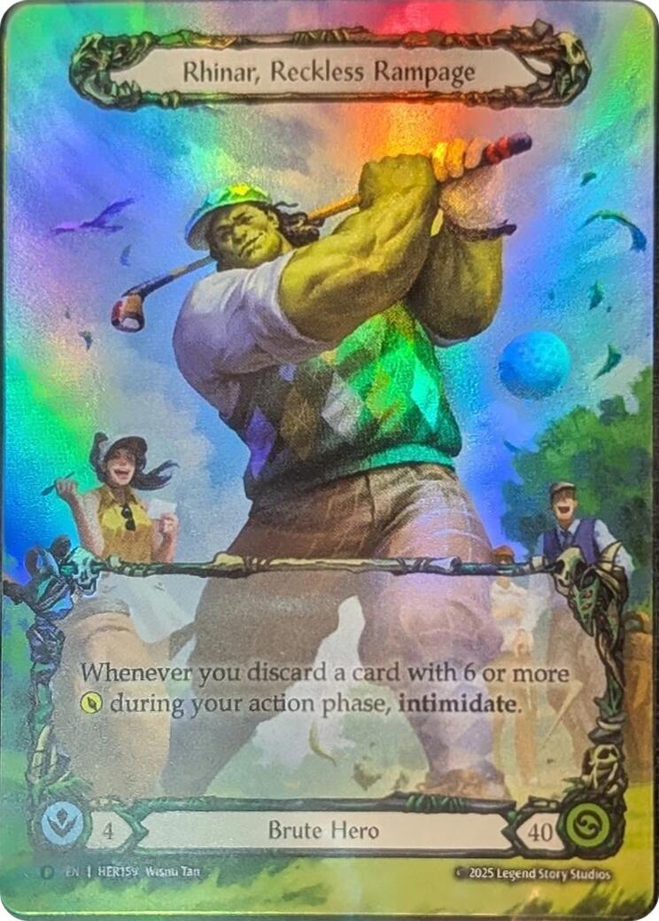 Image of Rhinar, Reckless Rampage [HER159] (Promo)  Rainbow Foil