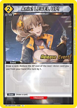 Image of Anis! LEVEL UP! (UE14BT/NIK-1-028) - UE14BT GODDESS OF VICTORY NIKKE Release Event Cards