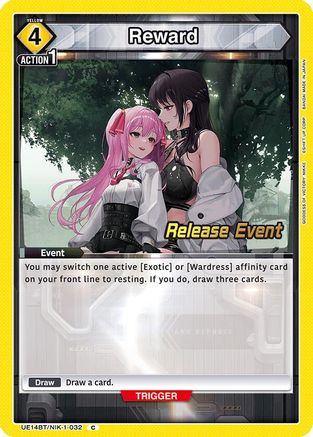 Image of Reward (UE14BT/NIK-1-032) - UE14BT GODDESS OF VICTORY NIKKE Release Event Cards