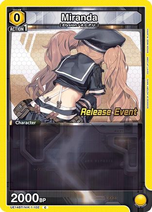 Image of Miranda (UE14BT/NIK-1-102) - UE14BT GODDESS OF VICTORY NIKKE Release Event Cards