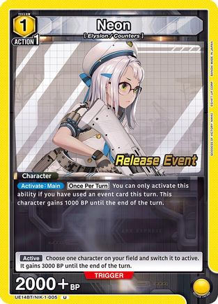 Image of Neon (005) (UE14BT/NIK-1-005) - UE14BT GODDESS OF VICTORY NIKKE Release Event Cards