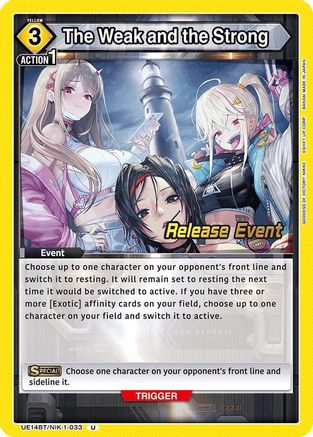 Image of The Weak and the Strong (UE14BT/NIK-1-033) - UE14BT GODDESS OF VICTORY NIKKE Release Event Cards