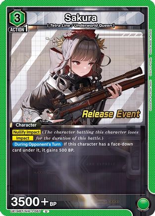 Image of Sakura (UE14BT/NIK-1-067) - UE14BT GODDESS OF VICTORY NIKKE Release Event Cards