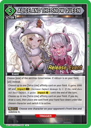 Image of ALICE AND THE SNOW QUEEN (UE14BT/NIK-1-097) - UE14BT GODDESS OF VICTORY NIKKE Release Event Cards