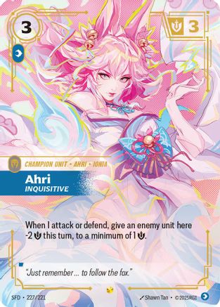 Image of Ahri - Inquisitive (Overnumbered) (227/221) - Spiritforged Foil