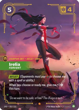 Image of Irelia - Fervent (057/221) - Spiritforged Foil