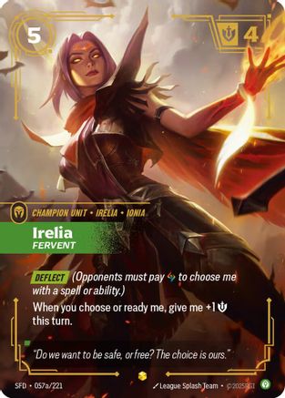 Image of Irelia - Fervent (Alternate Art) (057a/221) - Spiritforged Foil