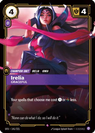 Image of Irelia - Graceful (141/221) - Spiritforged Foil