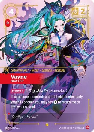Image of Vayne - Hunter (Overnumbered) (223/221) - Spiritforged Foil
