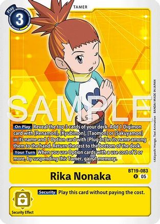 Image of Rika Nonaka [BT19-083] [Starter Deck: Amethyst Mandala Advanced Deck Set]