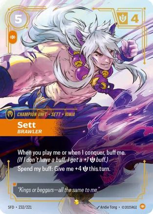 Image of Sett - Brawler (Overnumbered) (232/221) - Spiritforged Foil