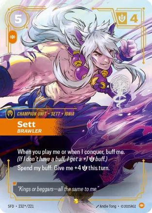 Image of Sett - Brawler (Signature) (232*/221) - Spiritforged Foil
