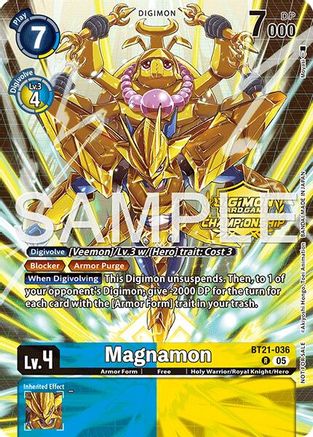 Image of Magnamon [BT21-036] (Championship 25-26 Season 2 Tamers Pack) [World Convergence]