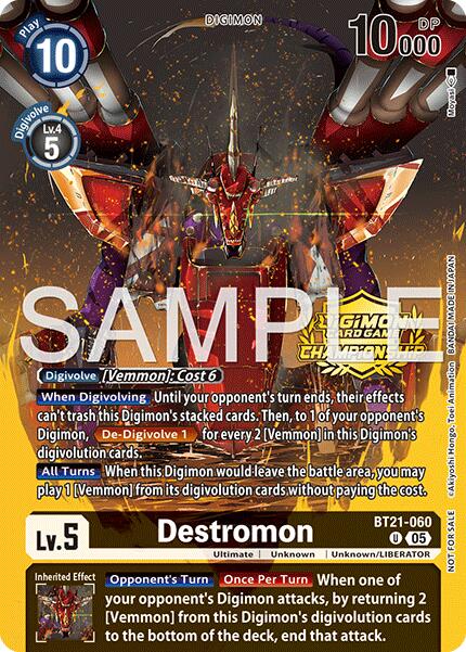 Image of Destromon [BT21-060] (Championship 25-26 Season 2 Tamers Pack) [World Convergence]