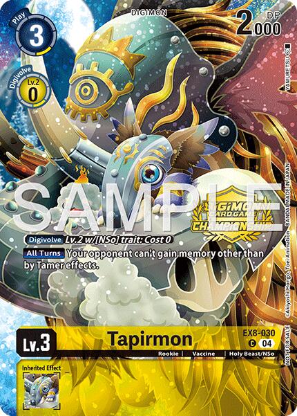 Image of Tapirmon [EX8-030] (Championship 25-26 Season 2 Tamers Pack) [Chain of Liberation]