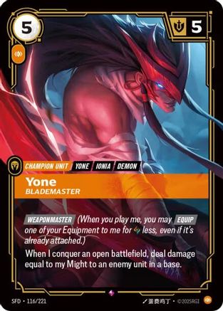 Image of Yone - Blademaster (116/221) - Spiritforged Foil