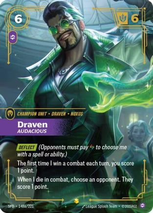 Image of Draven - Audacious (Alternate Art) (148/221) - Spiritforged Foil