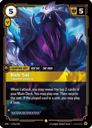 Image of Rek'Sai - Swarm Queen (Alternate Art) (170a/221) - Spiritforged Foil