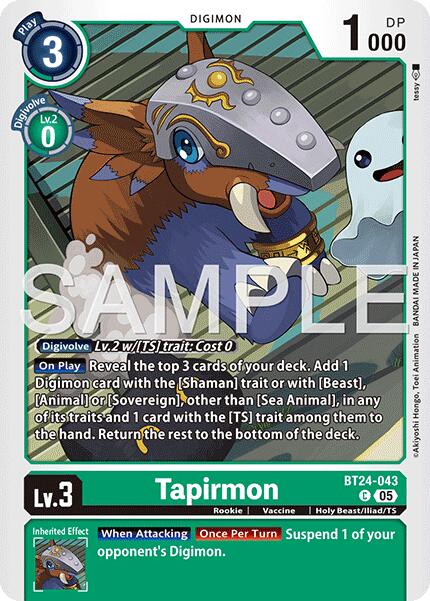 Image of Tapirmon [BT24-043] [Time Stranger]