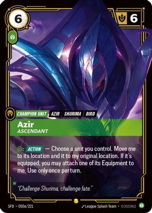 Image of Azir - Ascendant (Alternate Art) (050a/221) - Spiritforged Foil
