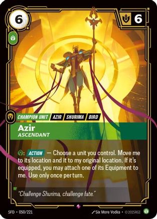 Image of Azir - Ascendant (050/221) - Spiritforged Foil